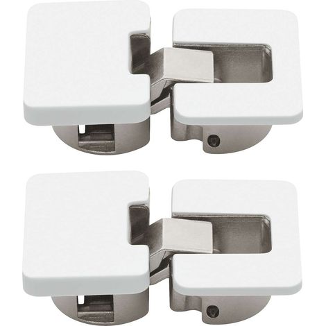 2x Paumelles caches pour charnière d'abattant en plastique delrin partie corps et partie bras Capuchon Couvercle Finition Meuble Cuisine Bureau Salle de bain, blanc