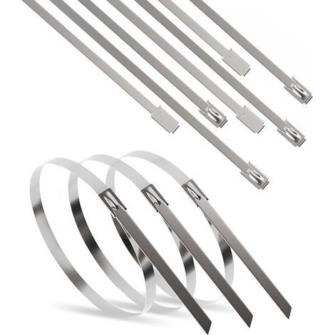 Fascette ERKO in acciaio inox 300 x 4,6 mm 100 pz. Fascette professionali multiuso in acciaio inox, resistenti ai raggi UV, resistenza alla trazione fino a 190 kg. (1/4)