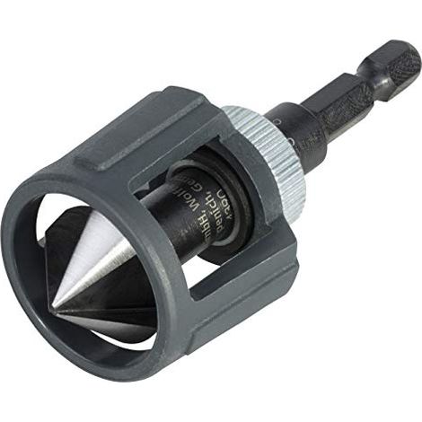 Fresa a svasare Wolfcraft 20 mm per legno 45° attacco esagonale 1/4 battuta di profondità regolabile (1/4)
