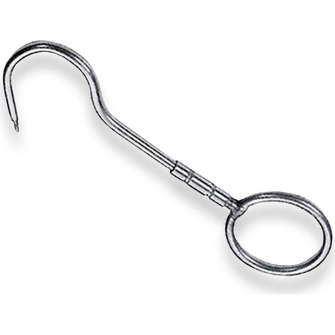 Gancio Girevole con Anello per Macelleria in Acciaio Inox da 24 cm