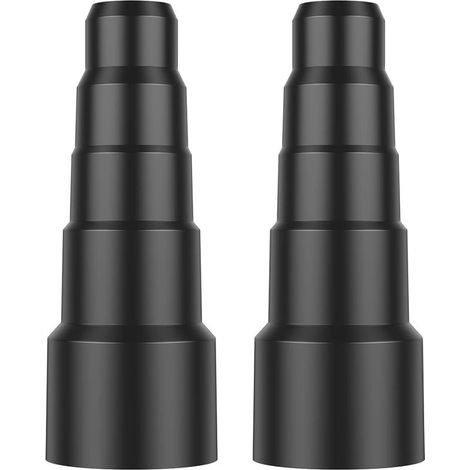 Lot de 2 adaptateurs pour aspirateur, kit réducteur universel pour tuyau d'aspirateur, raccord à 5 niveaux, adaptateur pour outils électroportatifs et extraction de poussière, noir (1/5)
