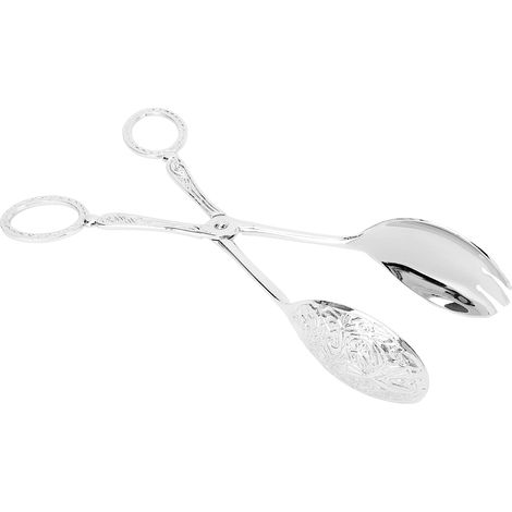 Multifunktionale Servierzange aus Metall im europäischen Stil, ideal für Kuchen, Brot und Obst, für Küche, Partys und Buffets, silberfarben