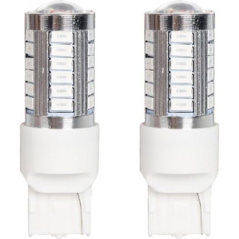 2 Pezzi Lampade LED T20 7440 W21W 33 SMD 5730 12V 24V 280lm 3W Rosso Auto Camion 61mm