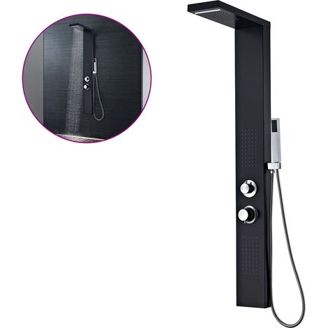 Sistema di pannelli doccia in alluminio nero opaco per bagno casa 020003119