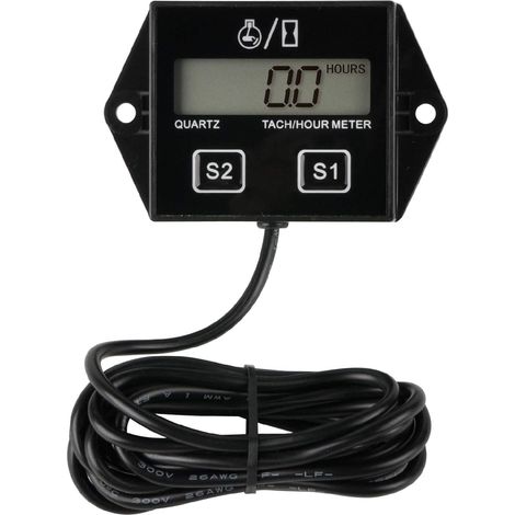 Tachymètre de compteur horaire numérique, rappel de maintenance, batterie remplaçable, arrêt automatique, utilisation pour tondeuse à gazon ZTR Générateur de tracteur Marine VTT Motoneige et équipemen