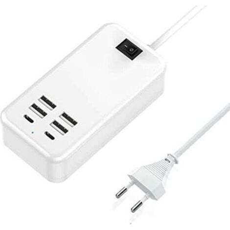 [JAMAIS UTILISÉ] Chargeur USB C, chargeur USB 6 ports, 2 ports USB-C + 4 ports USB-A, chargeur multi-USB. (1/4)