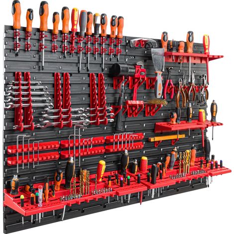 Panneau à outils, 115 cm x 78 cm, Matériau plastique, Design mobile, Installation facile, Compatibilité polyvalente (1/5)