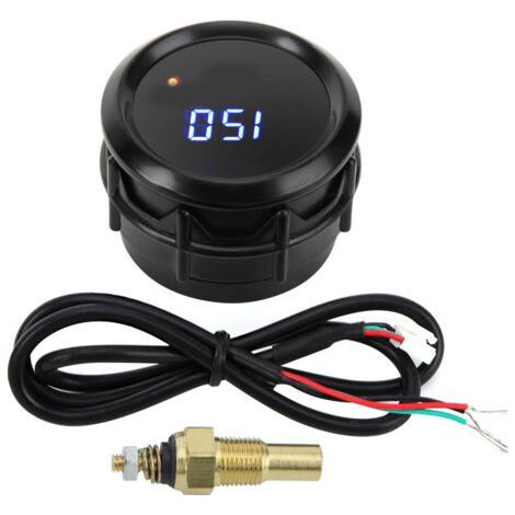 Thermomètre à huile de 52 mm avec capteur 40 150 ℃ Jauge de température à affichage numérique à LED bleue (1/5)