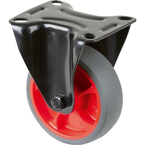 BS Rollen BS Transportrolle L810, Bockrolle Ø 100mm,B 32mm,110kg mit Anschraubplatte,grau (1/3)