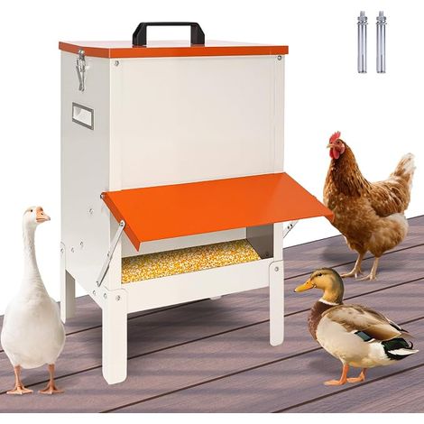 Chicken Feeder, Galvanised Steel, Poultry Feeder, Chicken Trogue, Hanging Poultry Feeder, Trogue Hens Against Pest Poultry (1/5)