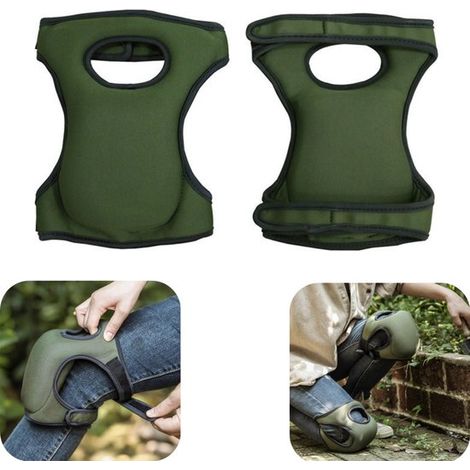 Genouillères de jardinage 1 paire - coussins étanches réglables 46 x 23 cm, vert (1/5)