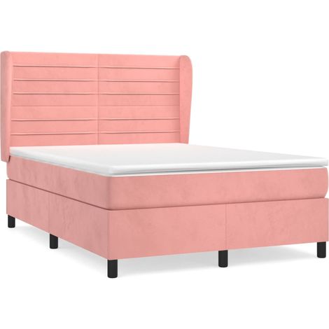 Maison Exclusive - Boxspringbett mit Matratze Rosa 140x190 cm Sam