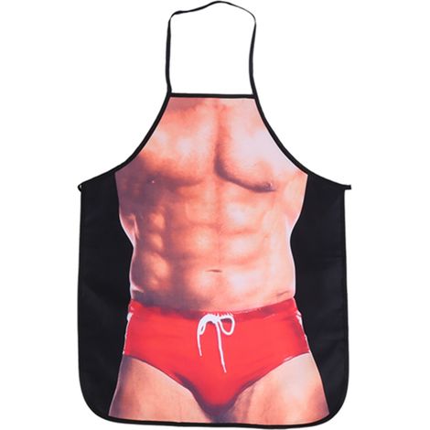 Tablier de cuisine rigolo 3D imperméable pour homme femme sexy (Homme sexy)