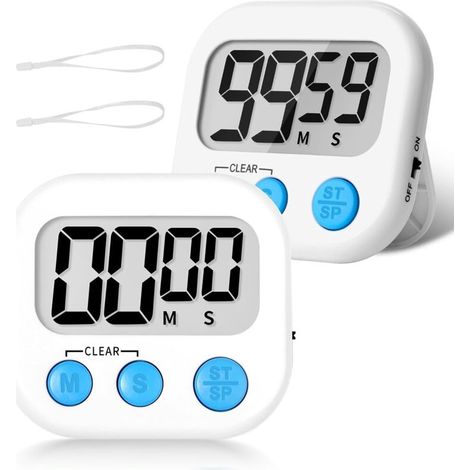 2 magnetic kitchen timers, stopwatch - White - (1/5)