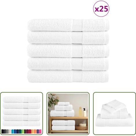 vidaXL Baumwolltuch - Premium Saunatücher SOLUND 50 Stk. Weiß 80x200 cm 600 g/m² (1/5)