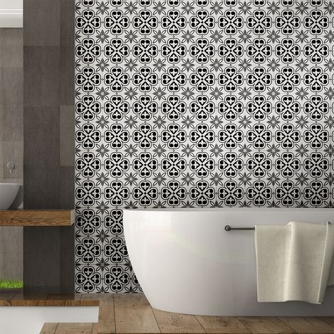 Sticker Mural Carrelage adhésif Cuisine Salle de Bain - 60 STICKERS CARRELAGES AZULEJOS DONA - 60stickers10x10cm (1/5)