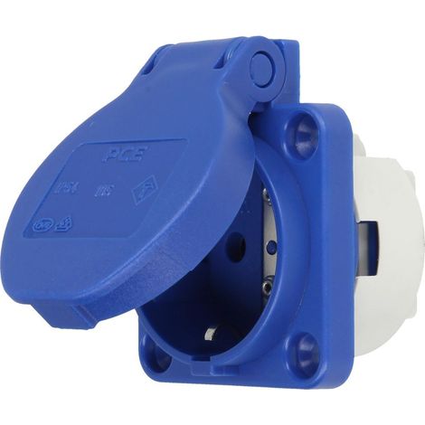 Prise apparente de sécurité 50x50mm 250V50-60Hz, 16A, 3 pôles, IP54
