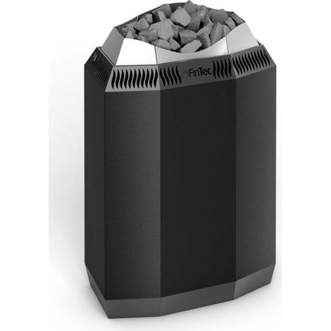 FinTec Elektro Saunaofen-Set KAJA (10,5 kW inkl. externer Steuerung aus Metall in Grau Grau
