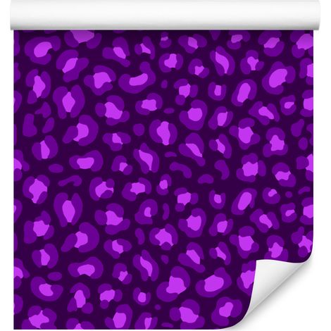 Papel pintado morado con textura de piel de animal, formas suaves, 50x1000 cm. (1/5)