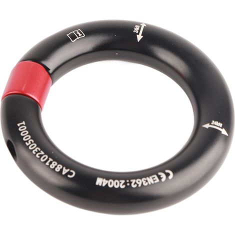 Anneau de Rappel Détachable 12mm pour Spéléologie, Travaux en Hauteur et Secours - Connecteur Noir
