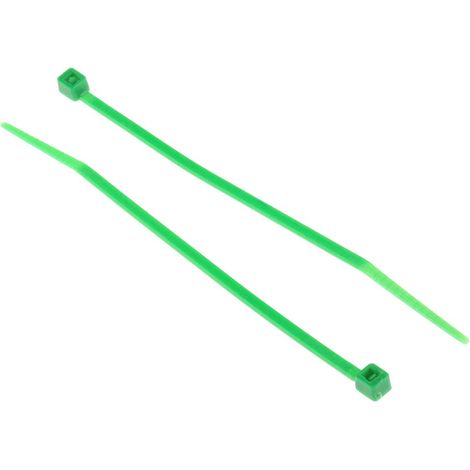 Serre-câble RS PRO Vert en Nylon 66, 100mm x 2,5 mm ( Prix pour Sachet de 100 )