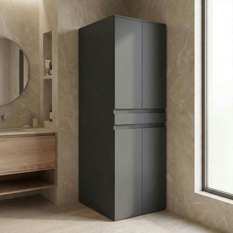 Meuble lave-linge sèche-linge anthracite 4 portes IVA (1/5)