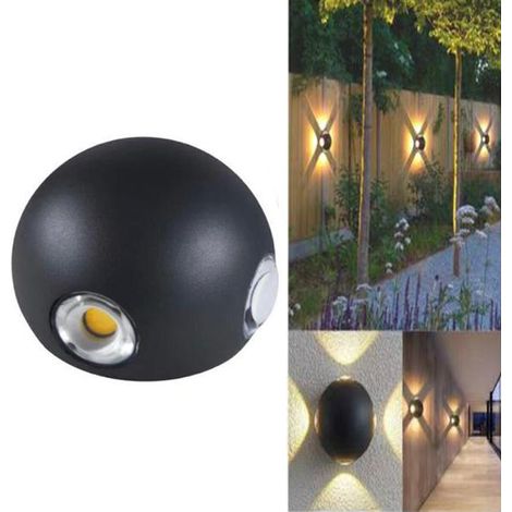 APPLIQUE LED 4 COB RONDE 12W NOIR NATUREL 4000K EXTÉRIEUR 21 (1/2)