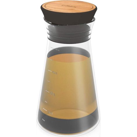 Shaker Vinaigrette en Verre et Bambou Naturel - 450 ml - Gradué - pour Conserver les Sauces et Préserver les Saveurs (1/5)