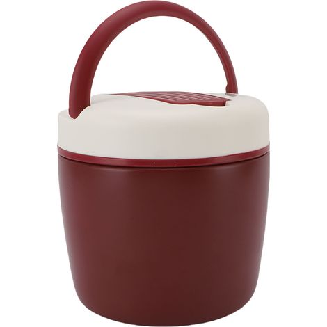 Portapranzo termico in acciaio inox 304 per professionisti, portatile, con isolamento termico ultra-lungo (12 ore), ideale per portare zuppe o pasti fuori casa, con ciotola esterna, colore bordeaux e 