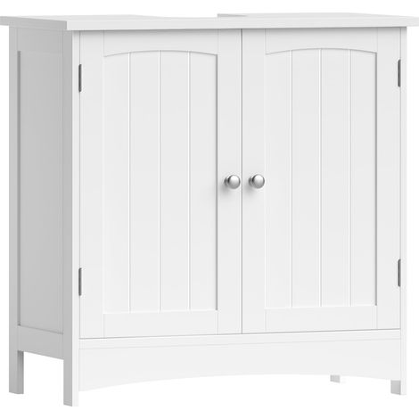 Meuble sous Lavabo, 2 Portes, Étagère Réglable, 60 x 30 x 60 cm (1/5)