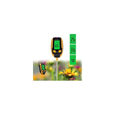 4-in-1-Feuchtigkeitsmesser – Digitales LCD-Display – Misst Pflanzentemperatur, Bodenfeuchtigkeit, pH-Wert und Sonneneinstrahlung – Bodentester für Gartenbau und Landwirtschaft – Crezuo (1/4)
