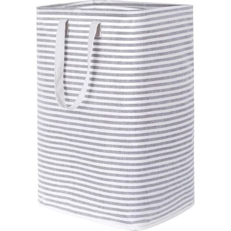 Grand panier à linge pliables de 72 L avec poignées faciles de transport, autonomes et imperméables, pour jouets et vêtements – 60 cm (H), gris (1/5)
