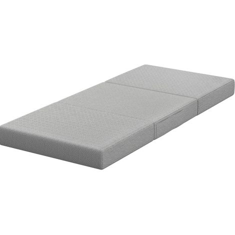 CHICFURN Materasso pieghevole 200 x 90 cm, 15 cm, grigio chiaro, 3 pieghe (1/5)