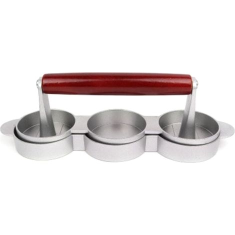 Mini Hamburger Presses Antiadhésive 3 Fente Petits Burger Galettes Presse Triple Boeuf Maker Moule Machine Viande Cuisine (1/4)
