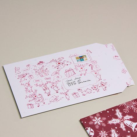 Lot de 5 enveloppes carton B-Box 4 imprimée NOËL format 250x353 mm