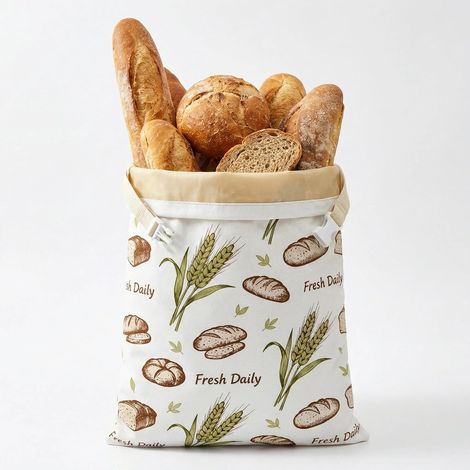 Sac à pain naturel JeiibrZui - 43 x 33 cm - 1 pièce - Tissu réutilisable en cire d'abeille - Pour pain, légumes et fruits (1/5)
