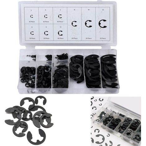 Anneaux à Ressort Kit 300 Pcs Assortis Anneaux à Ressort Rondelles E-clips (1/5)