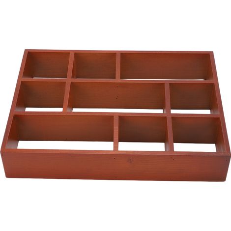 Étagère murale de bureau en bois à 9 compartiments, multifonctionnelle, style vintage, pour le maquillage. (1/5)
