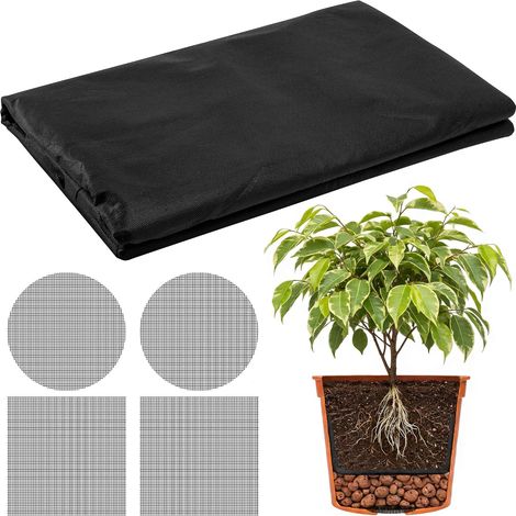 Toile filtrante de 2 m x 1 m pour pots de fleurs, feutre découpable pour pots de plantes avec grille de drainage, 50 g/m², Pot de plantes, Bac à fleurs, Toile de contrôle des mauvaises herbes (1/5)