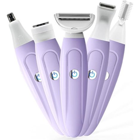 Elektrischer Damenrasierer – multifunktionales 5-in-1-Rasier-Set für Frauen – Nase, Augenbrauen, Arme, Achseln, Beine und Intimbereich (1/5)