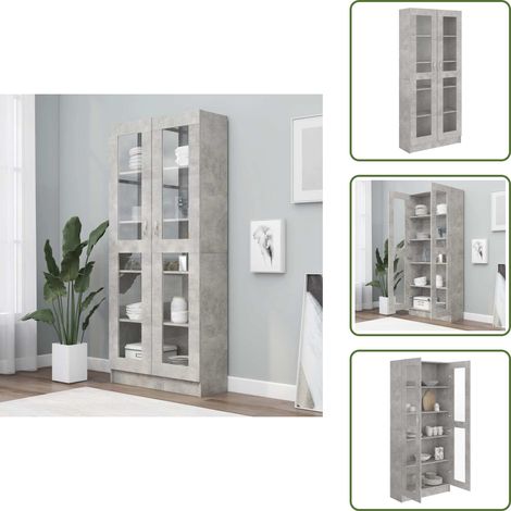 Armadio grigio cemento - vidaXL Armadietto Vetrina Grigio Cemento 82,5x30,5x185,5cm Multistrato - Scaffale decorativo