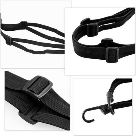 Sangle D'arrimage - Nylon Élastique - Crochet Acier - Pour Vélo Moto Coffre Remorque - Lot De 2 (1/4)