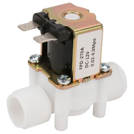 12V G1/2" NC Kunststoff-Wassermagnetventil – Elektrisches Einlassmagnetventil für RO-Wasserverteilung, Umkehrosmose-Reinfiltersystem, Bypass-Steuerung (1/5)