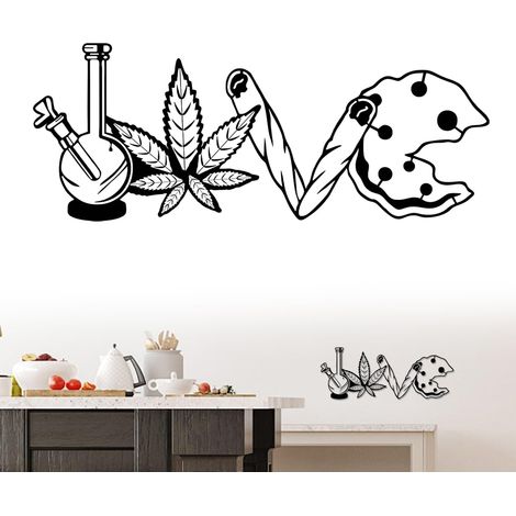 Décoration Murale Métal, Deco Mural, Art Mural en Métal, Sculpture Murale en Forme de Lettres LOVE Inhabituelles, Decoration Murale pour Chambre Salon Maison Bureau (Noir, 30 x 11.7 cm) (1/5)