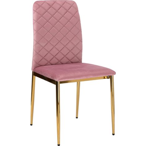 Fauteuil MAVERIK en velours rose doré recouvert de velours (1/5)