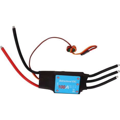 Contrôleur de vitesse électronique (ESC) 100A pour bateau RC, sans balais, noir, sortie BEC 5V 5A, apprentissage automatique. (1/5)