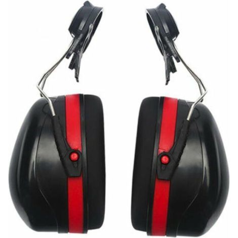 Equipado con auriculares con cancelación de ruido, orejeras con cancelación de ruido y tapones protectores para los oídos en obras de construcción. (1/5)