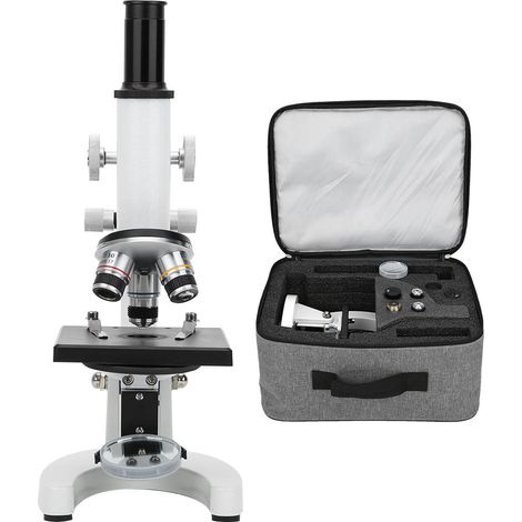 Microscope Monoculaire XSP‑640X, Oculaires WF16X et WF10X, Grossissement 40X‑640X, Modèle Mécanique avec Platine (1/5)
