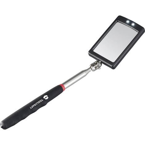 TOOLCRAFT Specchio da ispezione incl. Illuminazione LED, estensibile Dimensione specchio: (L x A) 50 mm x 80 mm (1/4)