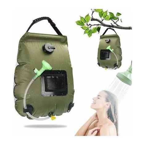 20-Liter-Solarduschtasche für Camping, tragbare, faltbare Dusche mit abnehmbarem Duschkopf für Wanderungen, verschiedene Farben (1/4)